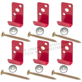(Lot of 6) Fire Extinguisher Bracket, Wall Hook, Mount, Hanger for 2 1/2 gal. Stainless Steel Water Pressure, Old Brass Extg. etc, with Screws and WASHERS