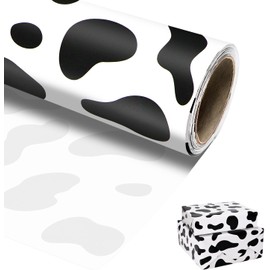 MUNILAIL Cow Print Wrapping Paper Roll 17 Inch x 33 Feet Black and White Spots Cow Wrapping Paper Gift Wrapping Paper for Boys Girls Birthday Party Baby Shower