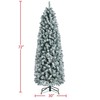 Topeakmart 6ft Pencil Christmas Tree Prelit Artificial Snow Flocked Slim