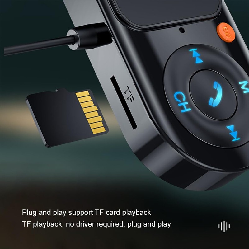 CLSSLVVBN ABS Handsfree Wireless Bluetooth 5.0 Car FM Transmitter Bluetooth