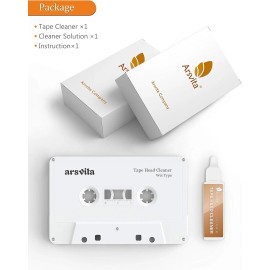 arsvita Audio Cassette Head Cleaner, Tape Cleaning Kit for Home/Car Cassette Player