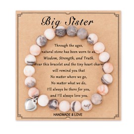 POWWA Big Sister Gift, Sister Birthday Gifts for Sisters from Sister Bracelet Big Sister Gifts for Little Girls
