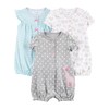 Simple Joys by Carter's Baby 3-pack Snap-up Rompers, blue swan/white