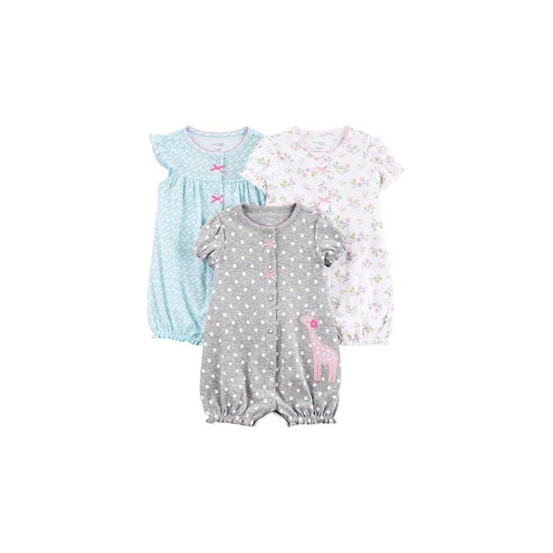 Simple Joys by Carter's Baby 3-pack Snap-up Rompers, blue swan/white