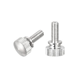 sourcing map Knurled Thumb Screws, M4x10mm Brass Shoulder Bolts Grip Knobs Fasteners, Nickel Plated 2Pcs
