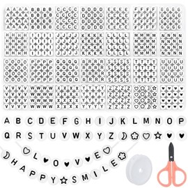1400 Piezas Redondos Abalorios Letras, Cuentas para Pulseras, A-Z Cuentas del Alfabeto, Cuentas de Acrílico 7 X 4 mm, para Pulsera Collares Joyas Bricolaje Manualidades