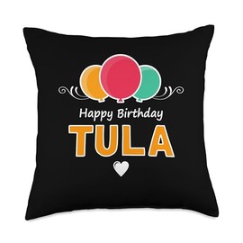 Happy Birthday saying Tula Throw Pillow