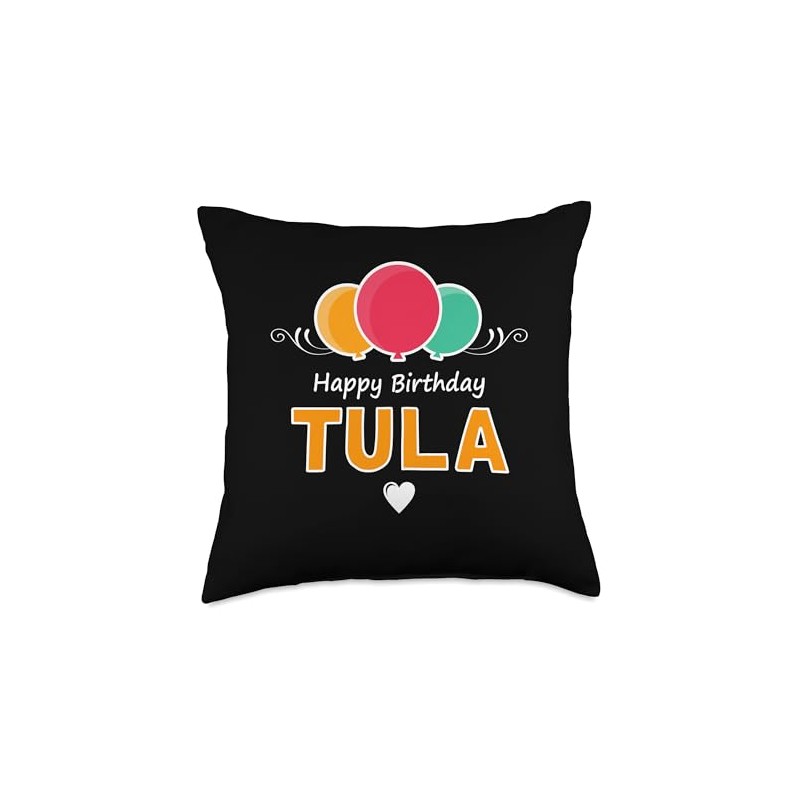 Happy Birthday saying Tula Throw Pillow