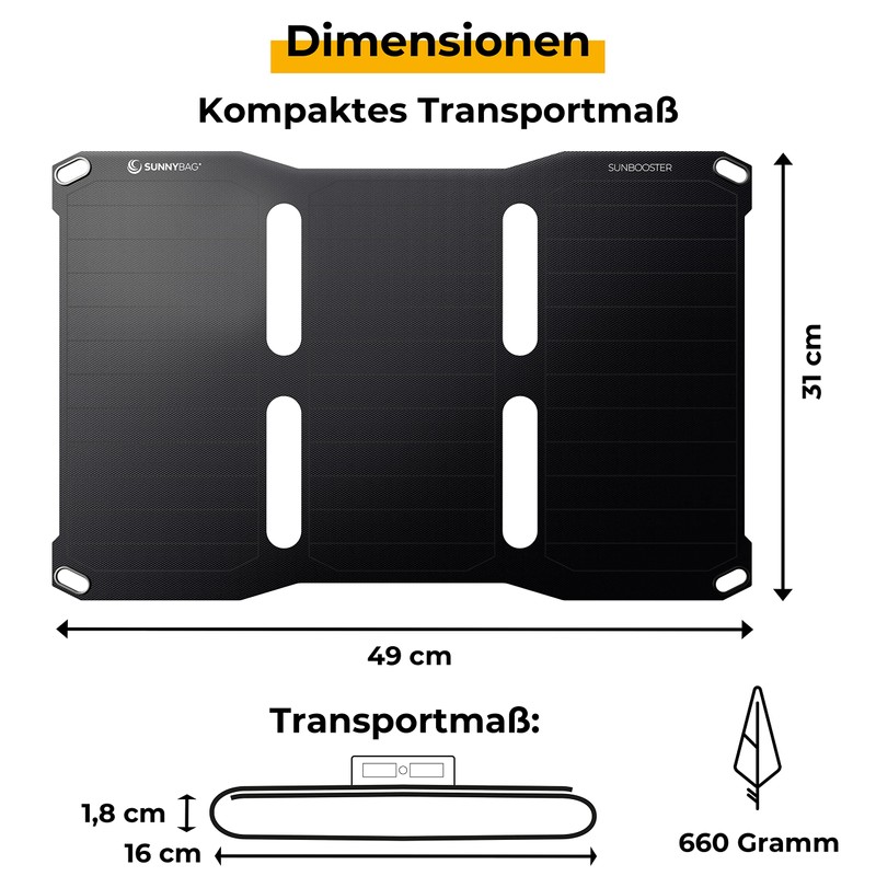 SunnyBAG SUNBOOSTER Foldable Solar Module with 21 Watt Power Environmentally