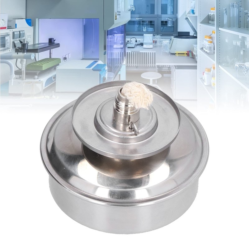 Disee Alcohol Lamp, Adjustable Stainless Steel Lab Alcohol Lamp Explosion-proof