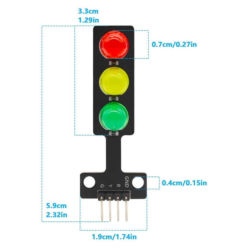 APKLVSR 8 x LED Traffic Light Module, 3.3-5 V, 8