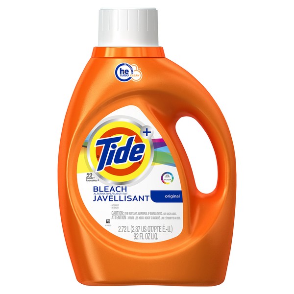 Tide Plus Bleach Alternative Safe on Colors HE Turbo Clean Liquid Laundry Detergent, Original Scent, 2.72 L (48 Loads)