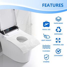 TenFans Toilet Seat Covers Disposable (120 Pack) - XL Flushable Disposable Toilet Seat Cover for Kids Potty Training, Adults - Essential Travel Accessories for Airplane, Public Restrooms, Camping