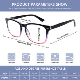 Sumkyle 3 Pack Progressive Multifocal Reading Glasses for Women Men Blue Light Blocking Computer Glasses Spring Hinge Readers(3 pack black, 2.75)