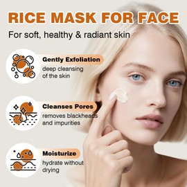 IREV Face Masks Skincare, Rice And Honey Glow Mask, Rice Masks For Face, Hydrating Face Masks For Women, Moisturizing Skincare, Gentle Clay Mask For Dry Sensitive Skin 150g