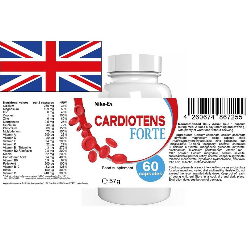 Cardiotens Forte - 120 Capsules (2 x 60 Capsules) Pack