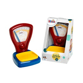 Theo Klein 9322 Obst und Gemüsewaage I Klassische Spielwaage I Anzeige von Zwei Seiten sichtbar I Wiegeablage sinkt beim Wiegen EIN I Maße: 16 cm x 14 cm x 24 cm