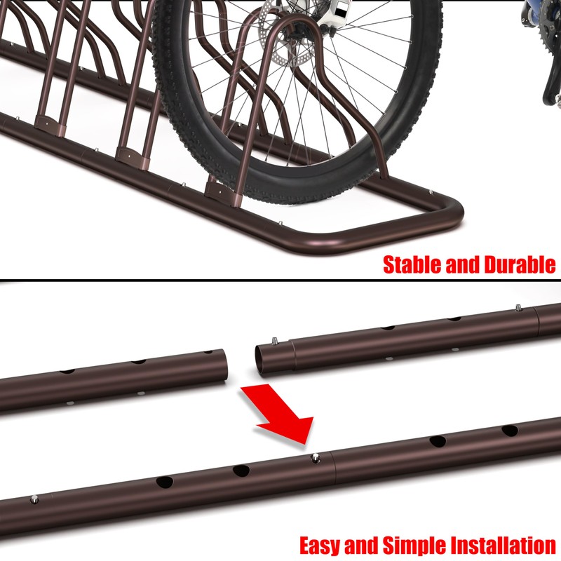 SIMPLE HOUSEWARE 5 Bike Bicycle Floor Parking Adjustable Storage Stand,