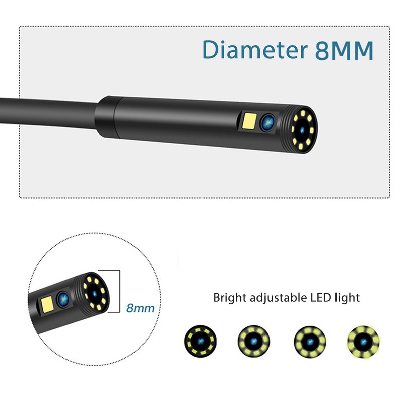 4.3in Industrial Endoscope Dual Lens 1080P 8mm Handheld Inspection Camera