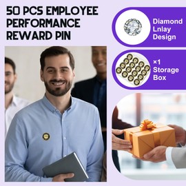 Ferreve 50 Pcs Year of Service Pin Employee Excellence Award Lapel Pin Performance Recognition Reward Anniversary