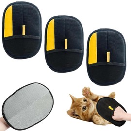 3Pcs Pet Hair Removal Glove for Cats & Dogs, Upgrade Efficient Grooming Gloves for Pet Hair, Cat Grooming Gloves for Hair Removal，Reusable Cat & Dog Hair Remover for Couch, Furniture, Carpet, Curtain