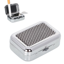 JDXun Portable Ashtray, Stainless Steel Mini Ashtray, Square Pocket Ashtray for Travel with Lid, Small and Odour-Proof, perfect for Outdoor Camping, Hiking, Travel, Garden, Bar, Car (White)