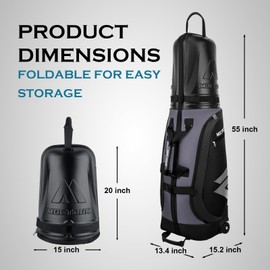 MOCTOUR Golf Travel Bags for Airlines with Wheels & ABS Hard Case Top, Protect Your Clubs, Waterproof 1680D Oxford Fabric and Oversize Tank Wheels, Lightweight and Easy to Maneuver (Grey)