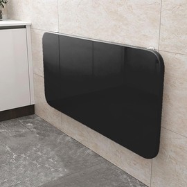 SKVSKV Laundry Folding Table,Wall Mounted Folding Table,Floating Wall Desk for Small Spaces,Functional Hanging Desk for Home Office Study Work Bench, Kitchen Dining(Black 39.4×19.7inch