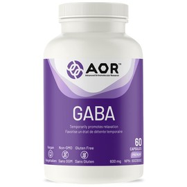 AOR AOR GABA 600mg Gamma-Aminobutyric Acid Supplement, 60 Caps 60-Day Supply - Supports Relaxation, Restful Nights & Tranquility, Vegan, Non-GMO, Ideal for Maintaining Balance & Calm in a Busy Lifestyle