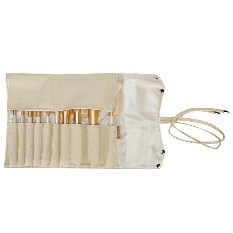 ZOREYA 10pcs Pearl White Portable Professional Makeup Blending Brushes Set