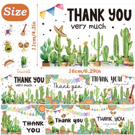 60 Pieces Taco' Bout A Baby Party Thank You Cards with Envelopes,Cactus Taco Pampas Grass Baby Shower Thank You Cards Includes 30 Pieces Envelopes and 30 Pieces Blank Notes Cards for Birthday Party