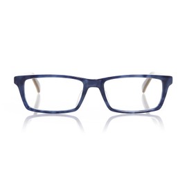eyebobs Number Cruncher Unisex Premium Readers, Blue Denim Front with White Horn (Outside) and Khaki (Inside) Temples, 2.25 Magnification