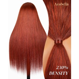 Arabella Reddish Brown 5x6 HD Lace Wear and Go Glueless Wigs Human Hair Pre Plucked Pre Cut Auburn Stragiht Color Lace Front Wigs Human Hair 12A 230% Density Bleached Tiny Knots 20 inch