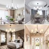 5-Light 30” Modern Chandelier with White Shades, Classic Pendant Ceiling