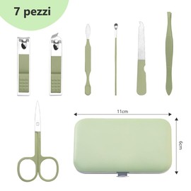 Manicure Set, Manicure Set, Professional Manicure Set, Nail Clippers Set, Professional Manicure Nail Clippers with 7 Pieces for Manicure and Pedicure, Green Nail Scissors, Manicure Set for Women