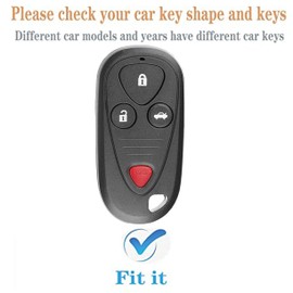 WKEDQAF Key Fob Cover Fit for Acura Keyless Entry Remote Control Key Protective Cover Fit for Acura CL RL TL TSX RSX OUCG8D-387H (Black)