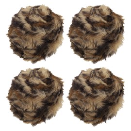 PATIKIL 35yds Faux Fur Yarn, 4 Skeins 0.4"OD 50g Soft Fuzzy Yarn Crochet Fluffy Chunky Polyester Plush Fur for Crocheting and Hand Knitting Shawls Hat Blanket Rug, Yellow Brown