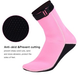 Calcetines de Buceo Calcetines de Neopreno de 3 Mm de Espesor Calcetines de Agua Térmica Calcetines de Buceo para Nadar Buceo Surf (Rosa)