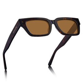 AVAWAY Polarized Acetate Sunglasses for Men Women, Chunky UV Protection Retro Rectangle Anti Glare Sun Glasses