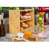 RoyalHouse Premium Bamboo Double Layer Bread Box With Clear Window,