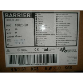 MOLNLYCKE BARRIER GREEN SCRUB SHIRT MEDIUM -18640- BOX OF 48