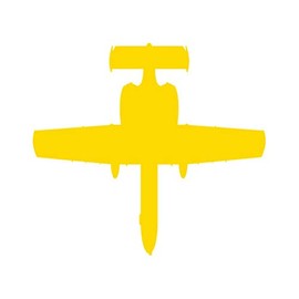 Top View A-10 Thunderbolt II Sticker - Decal - Die Cut - a10 - Yellow Gold 13.10" x 12.00"