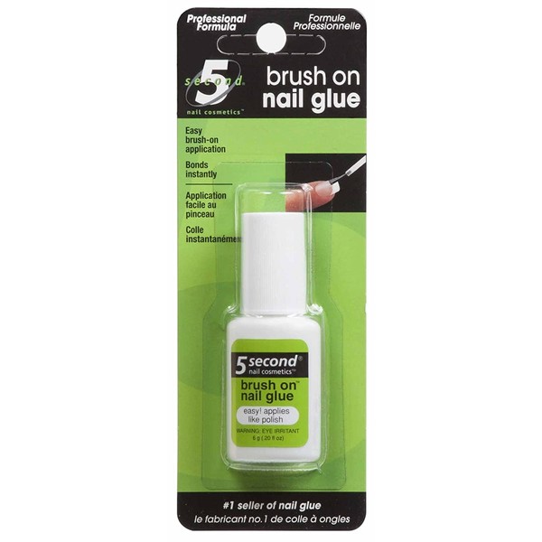5 Second Nail Brush On Nail Glue, 6-Gram