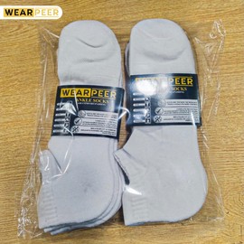 WEARPEER 10 Pairs Ankle Socks for Men & Women Breathable Athletic Running Socks Sports no Show Socks Low Cut Socks Men- 10 Pairs White Medium