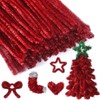 200 Pcs Large Glitter Pipe Cleaners 15mm x 12 Inch