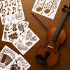 INFUNLY 6pcs Musical Instrument Stencil for Painting 11.8x11.8 Reusable Music