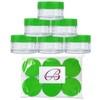 Beauticom 6 Pieces 20G/20ML Round Clear Jars with GREEN Lids