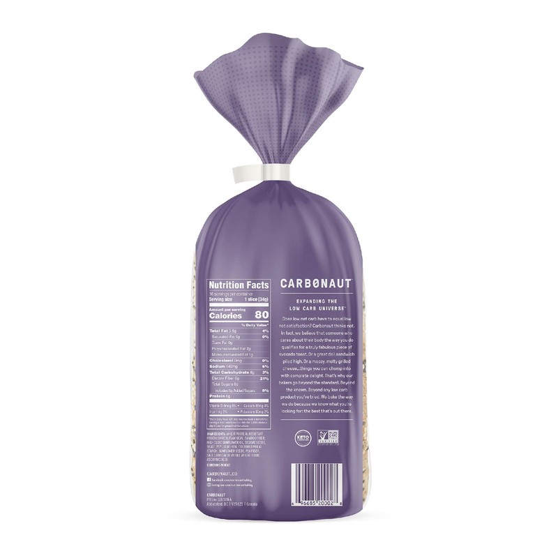 Carbonaut Low Carb Bread, Keto Bread, Keto-Certified Food, Snack, Meals,