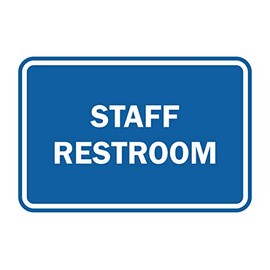 Signs ByLITA Classic Framed Staff Restroom Sign (Blue) - Small