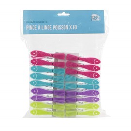Je cherche une idée me2275 – Juego de 18 Pinzas de la Ropa Peces plástico 4 x 1.60 x 8.60 cm, Multicolor,CMME2275